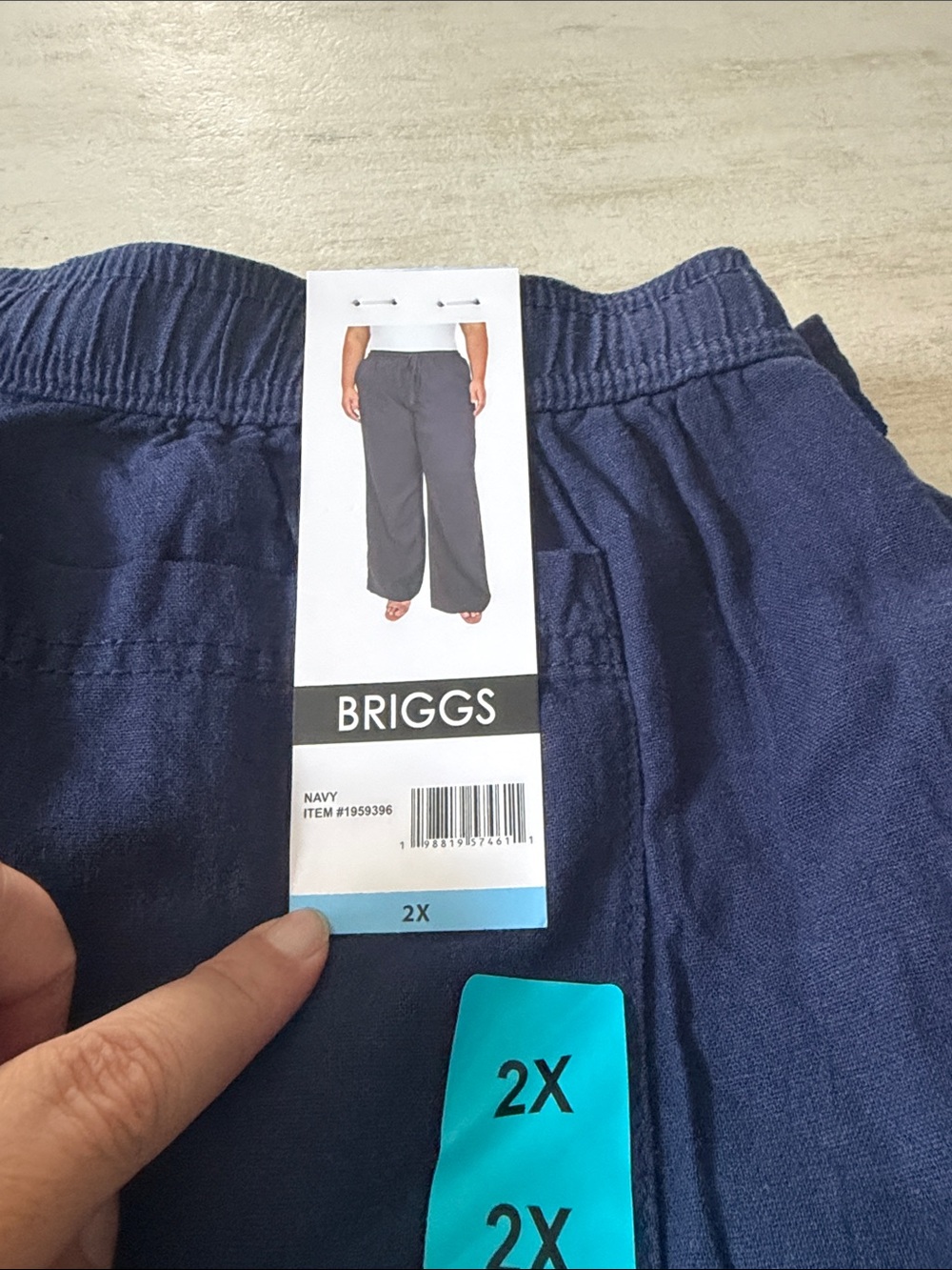 Briggs New York Navy Wide-Leg Drawstring Pants - Picture 6 of 10